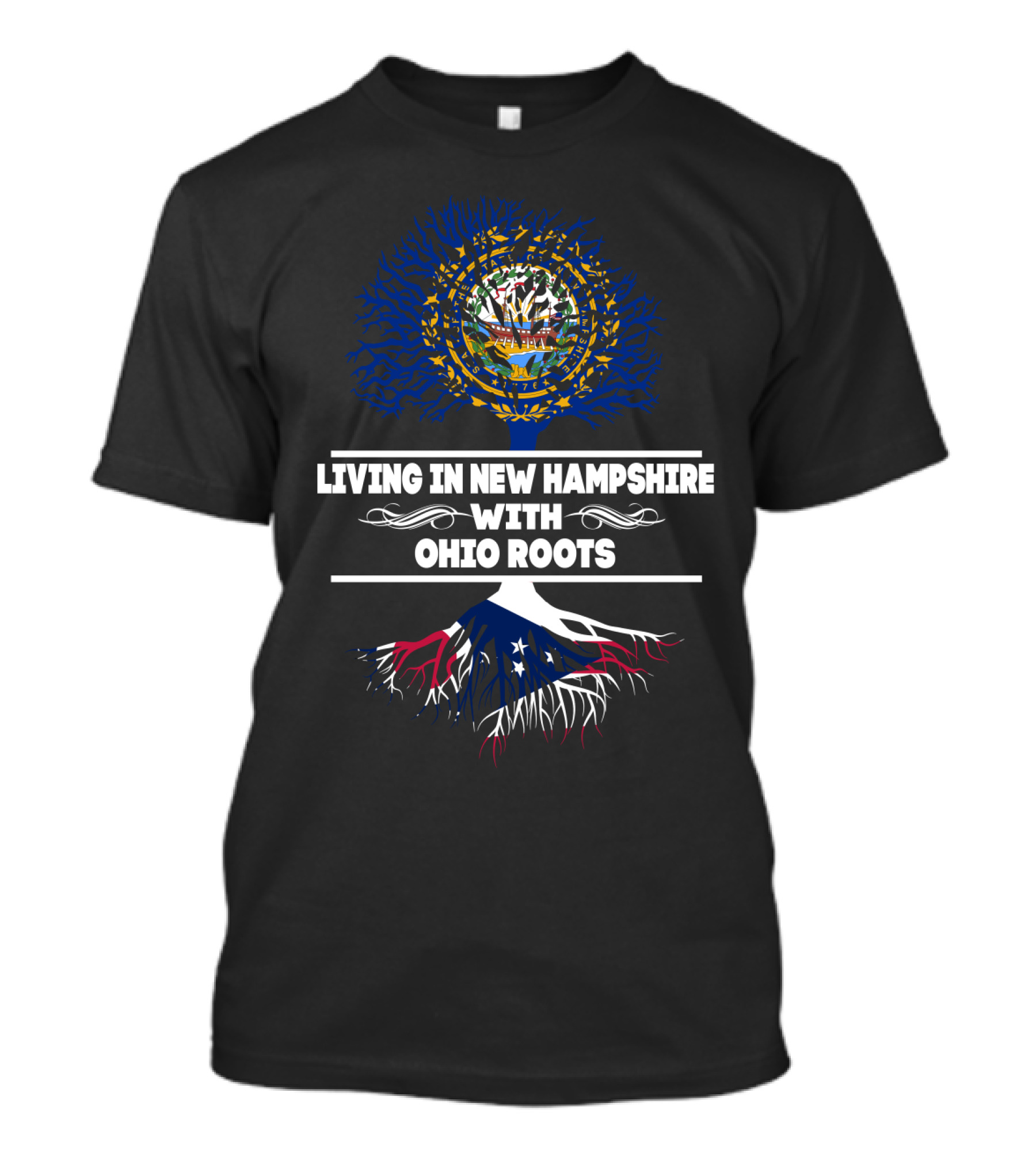 New Hampshire Living With Ohio Heritage Tree Imagery And State Symbols T-Shirt