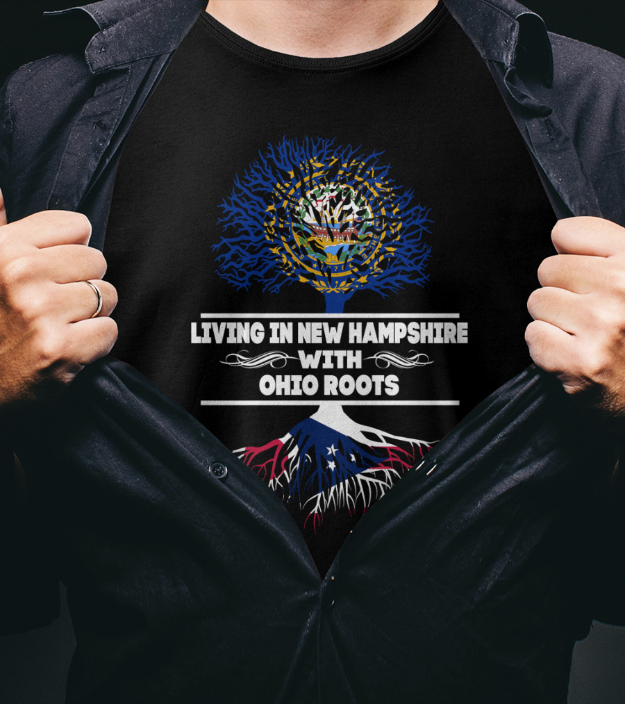 New Hampshire Living With Ohio Heritage Tree Imagery And State Symbols T-Shirt