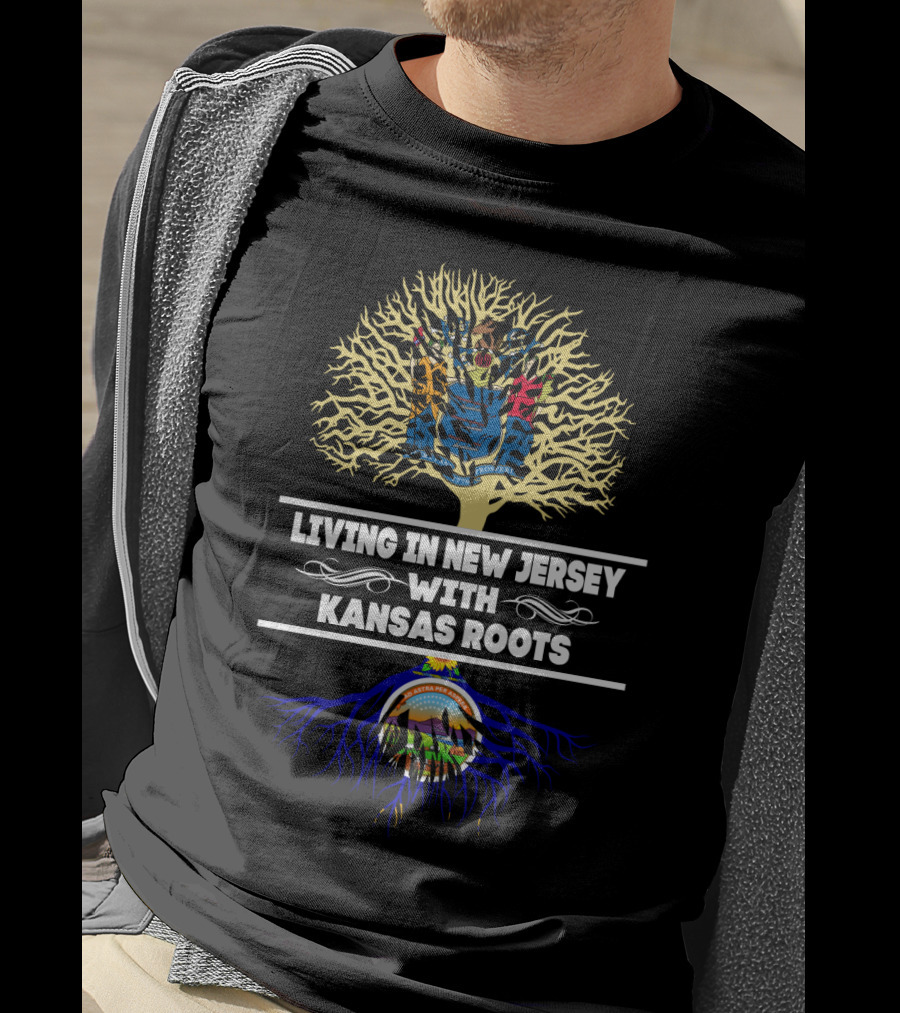 New Jersey Tree With Kansas Roots Symbolizing State Pride And Heritage T-Shirt