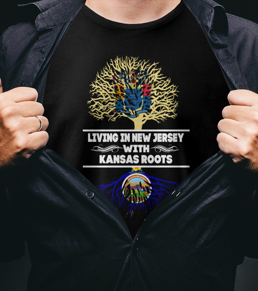 New Jersey Tree With Kansas Roots Symbolizing State Pride And Heritage T-Shirt
