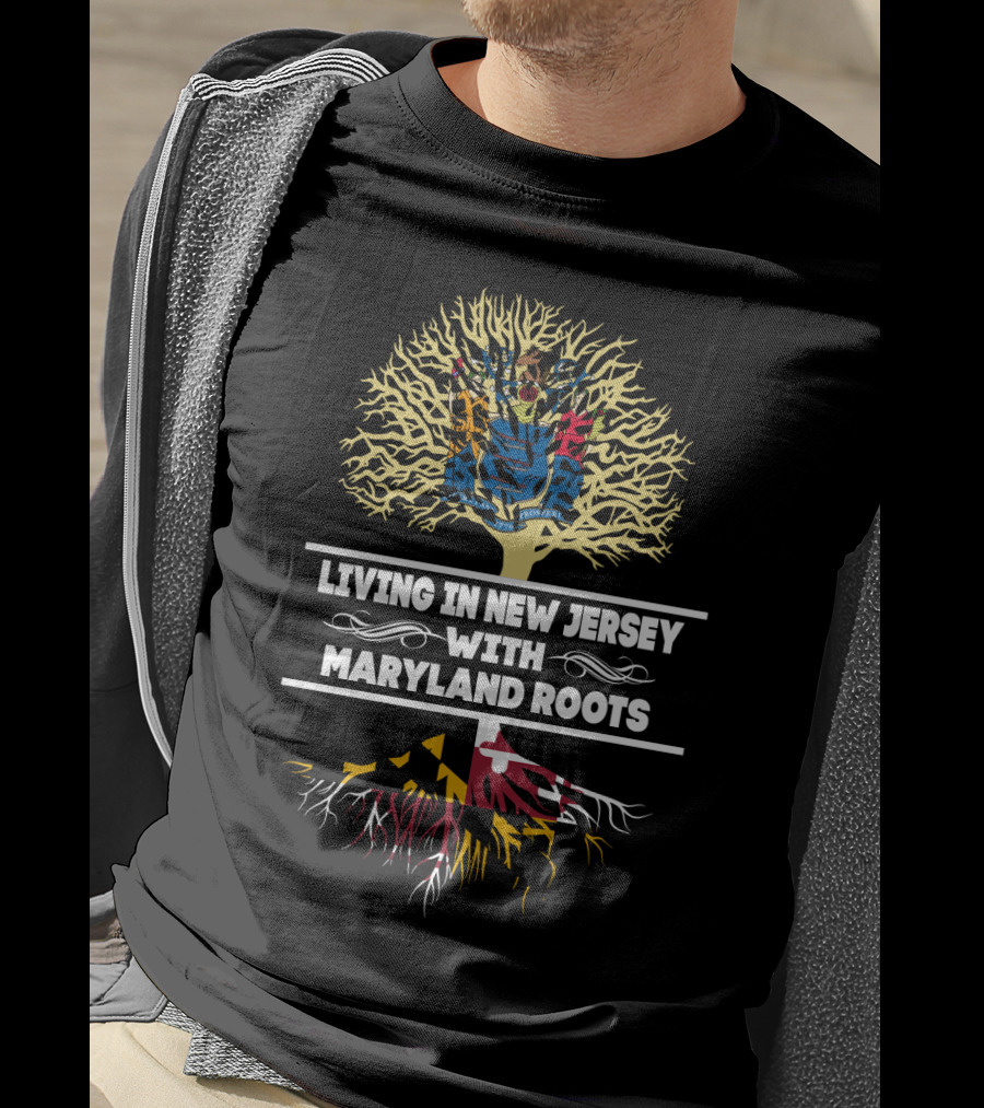 New Jersey Living Maryland State Roots Symbolic Tree T-Shirt