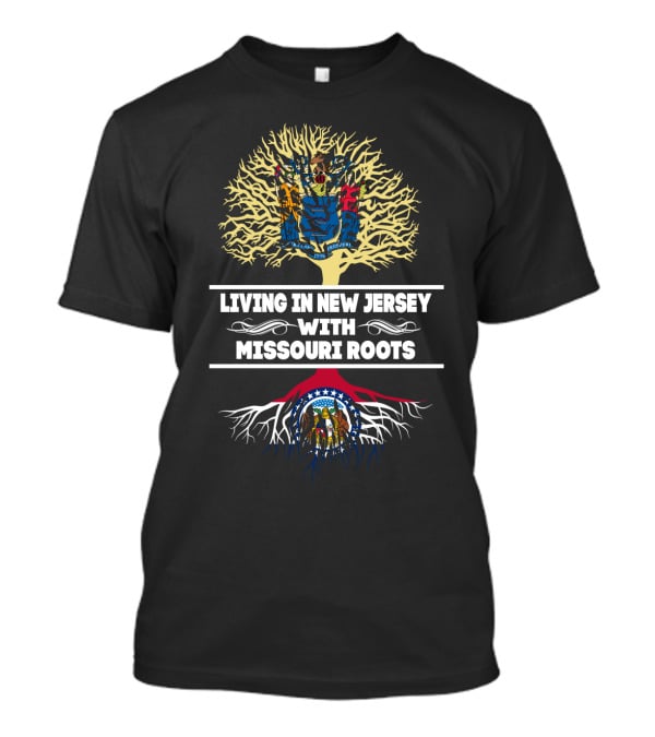 New Jersey Living With Missouri Heritage Tree Design Flag T-Shirt