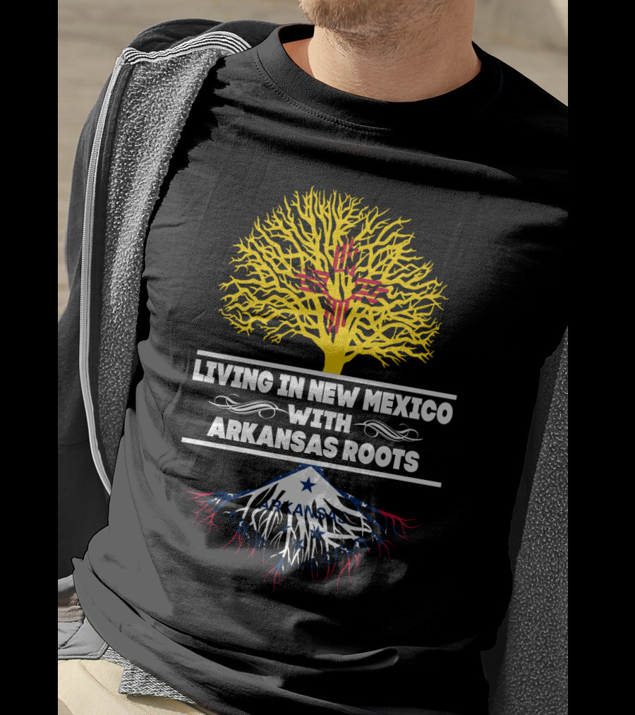 Living In New Mexico With Arkansas Roots Zia Symbol Tree State Heritage Connection T-Shirt