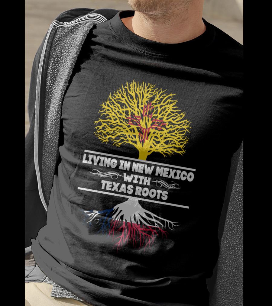 Living In New Mexico With Texas Roots Zia Symbol Tree T-Shirt