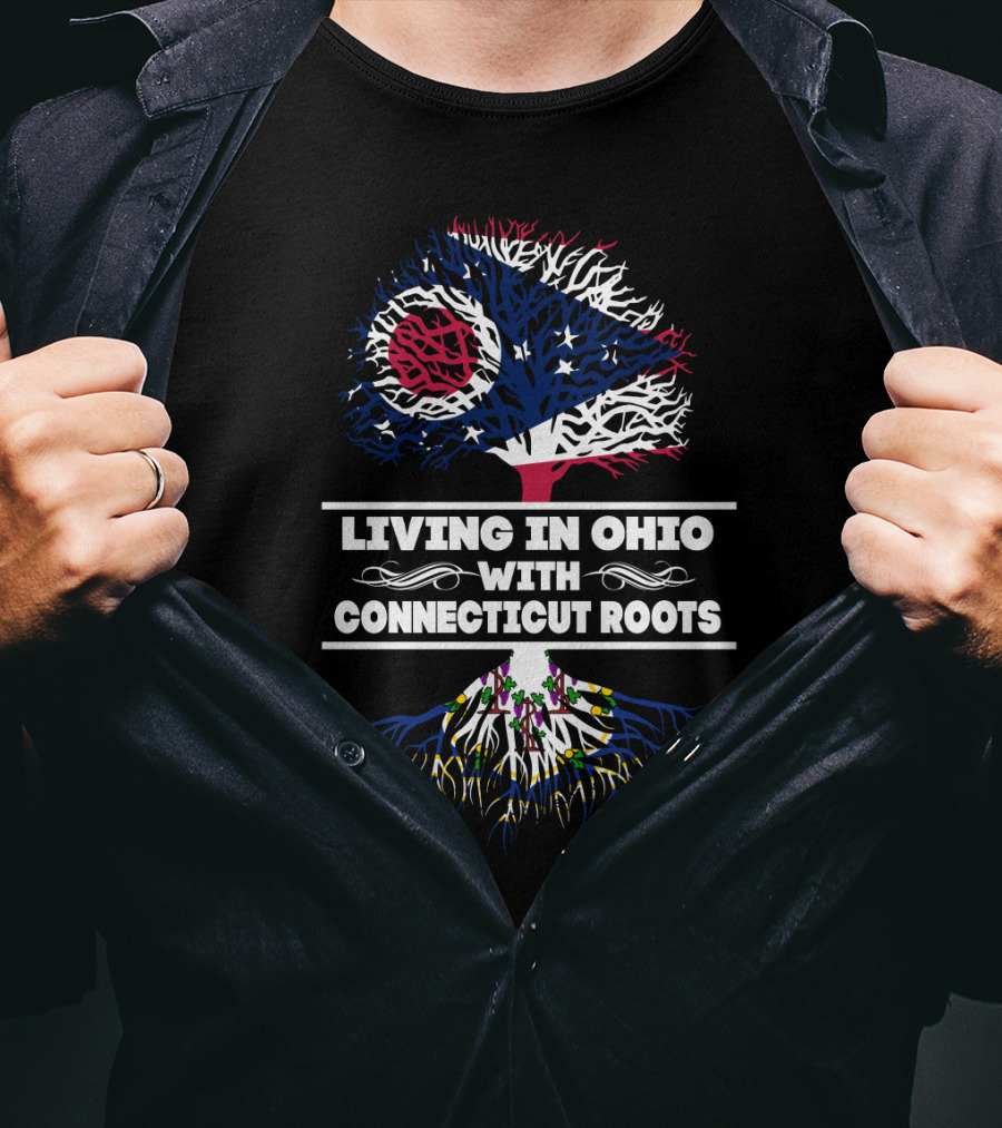Ohio Pride With Deep Connecticut Heritage Roots Tree T-Shirt