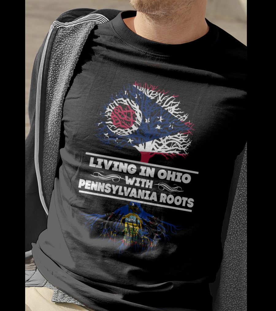 Ohio Flag Tree With Pennsylvania Roots Connection T-Shirt