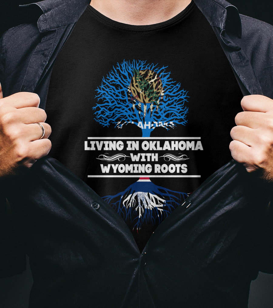 Oklahoma Life Deeply Connected To Wyoming Heritage With Iconic State Symbols T-Shirt
