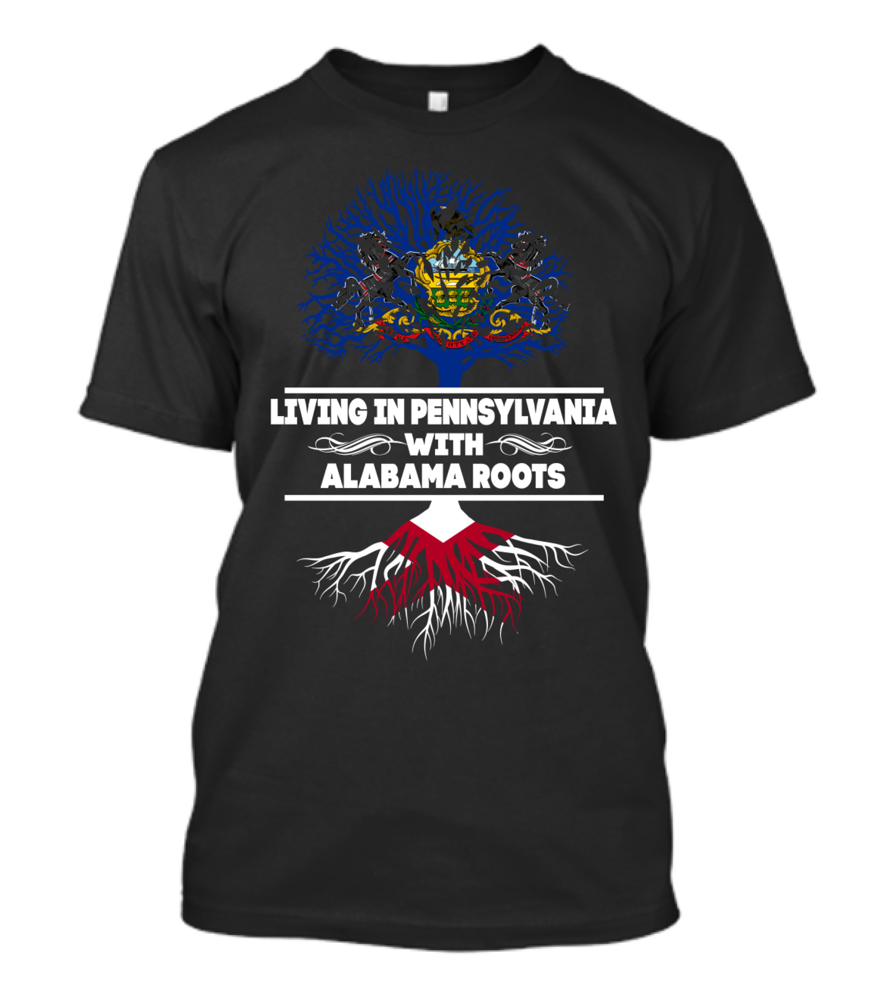 Pennsylvania Pride With Deep Alabama Heritage: Embracing State Identity And Roots Through Iconic Symbols T-Shirt