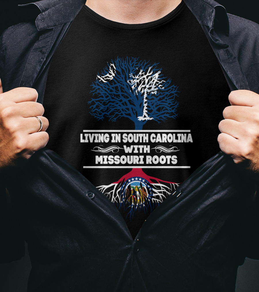Living In South Carolina With Missouri Roots Emphasized By State Symbols T-Shirt