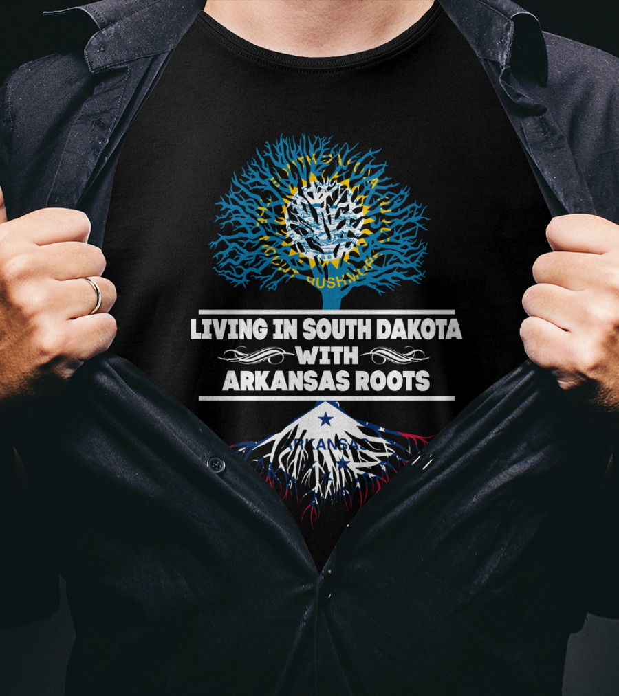 Living In South Dakota With Arkansas Roots Mount Rushmore Tree And Natural Heritage Connection T-Shirt