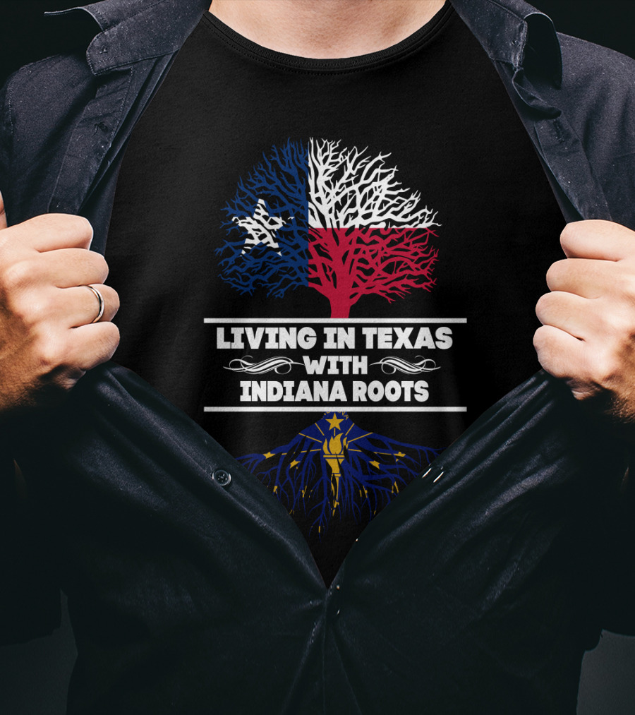 Texas Pride Tree With Indiana Heritage Roots T-Shirt