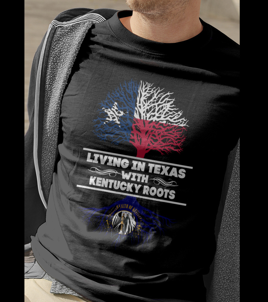 Texas And Kentucky Pride: Lone Star Tree With Commonwealth Of Kentucky Emblem T-Shirt