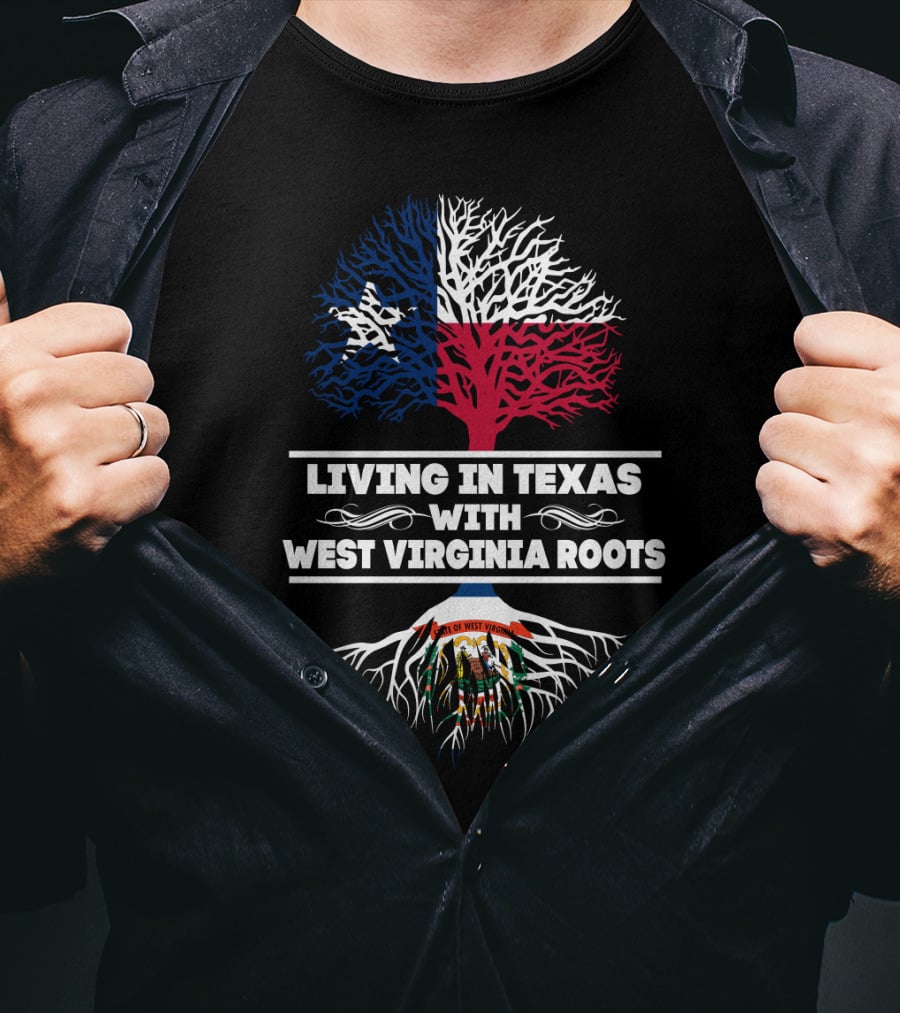 Texas Flag Tree With West Virginia Roots Symbolism T-Shirt