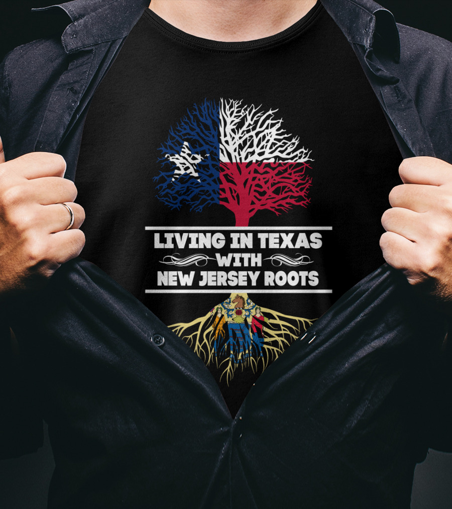 Texas Pride With New Jersey Heritage Tree T-Shirt