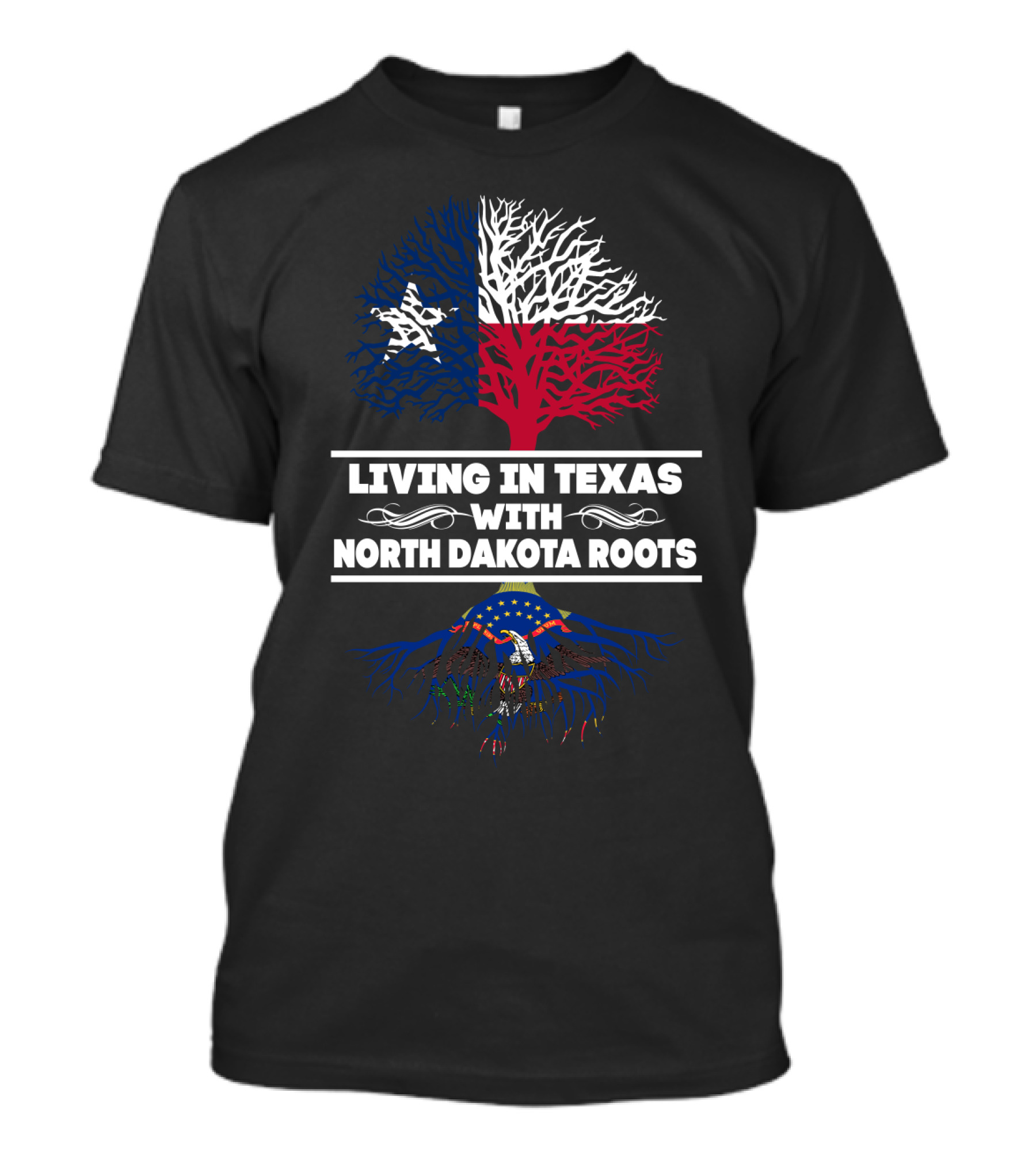 Texas Pride With North Dakota Heritage: Dual State Roots In T-Shirt