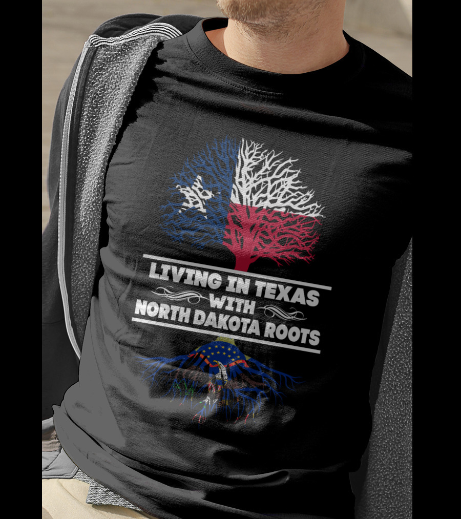 Texas Pride With North Dakota Heritage: Dual State Roots In T-Shirt