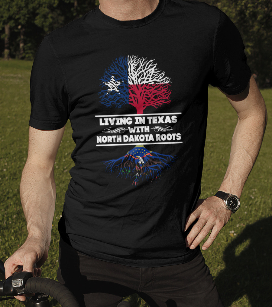 Texas Pride With North Dakota Heritage: Dual State Roots In T-Shirt