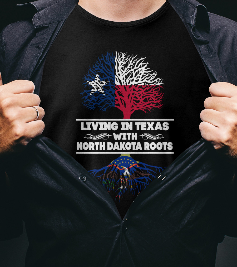 Texas Pride With North Dakota Heritage: Dual State Roots In T-Shirt