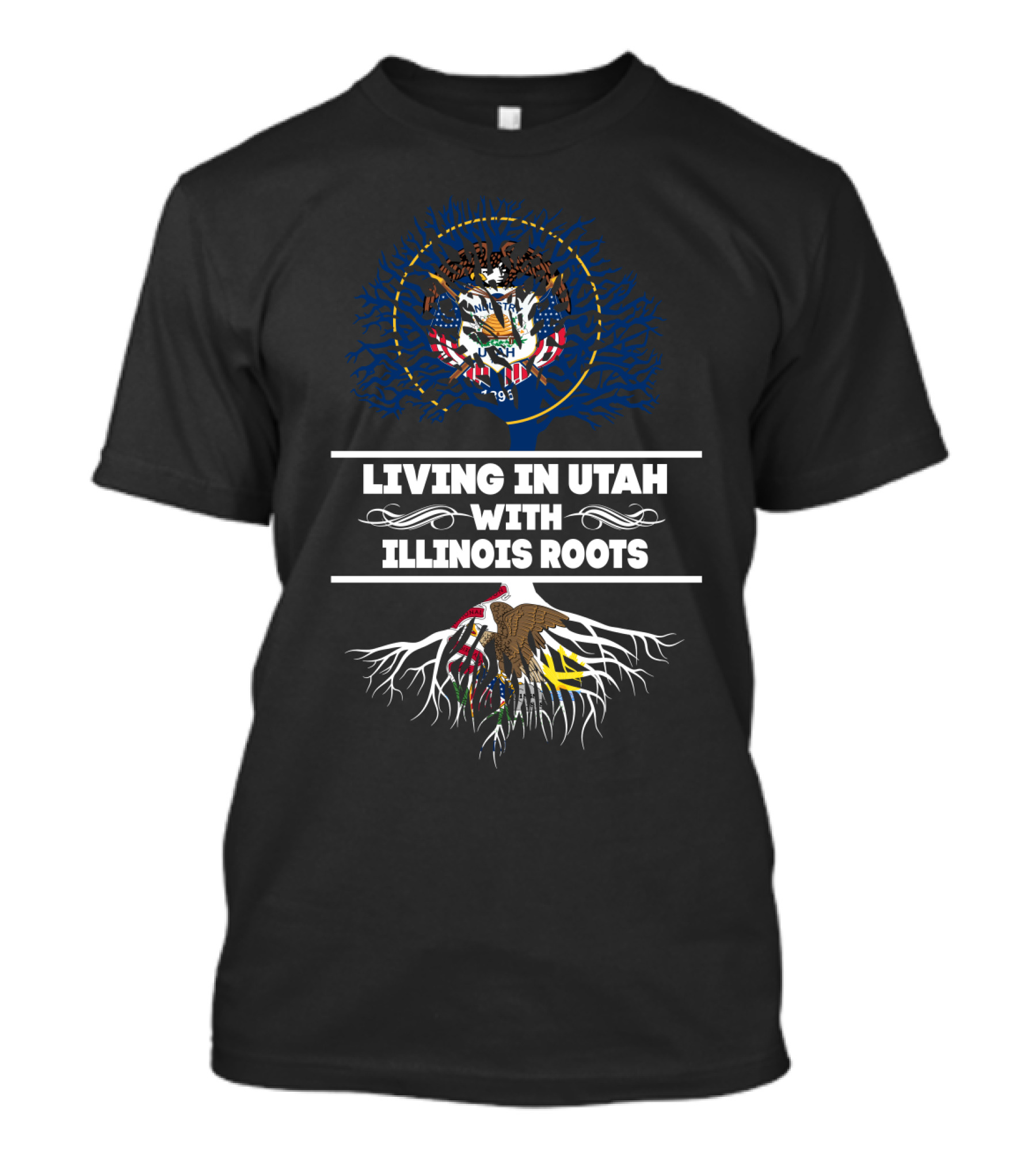 Utah State Seal Living Identified By Illinois State Symbolic Roots T-Shirt