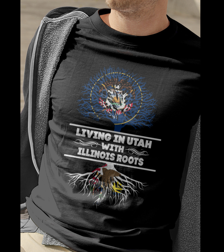 Utah State Seal Living Identified By Illinois State Symbolic Roots T-Shirt