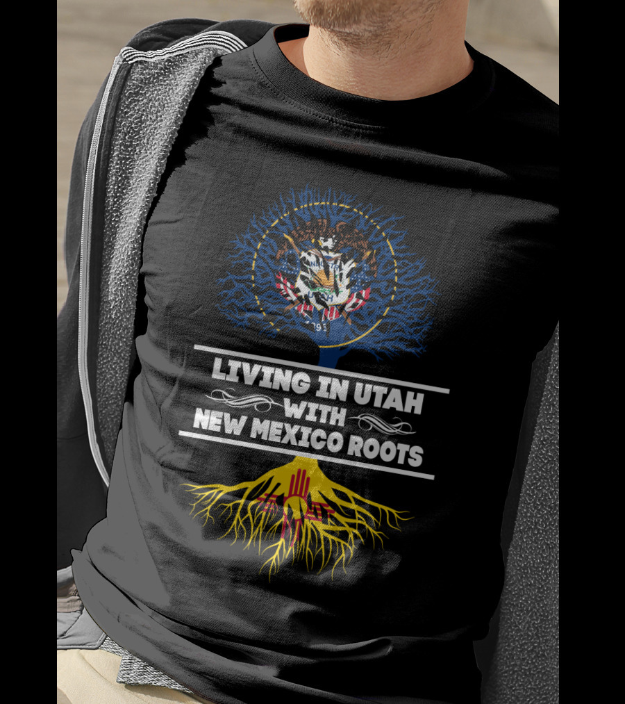 Utah With New Mexico Roots Tree Featuring State Seals And Symbolм T-Shirt