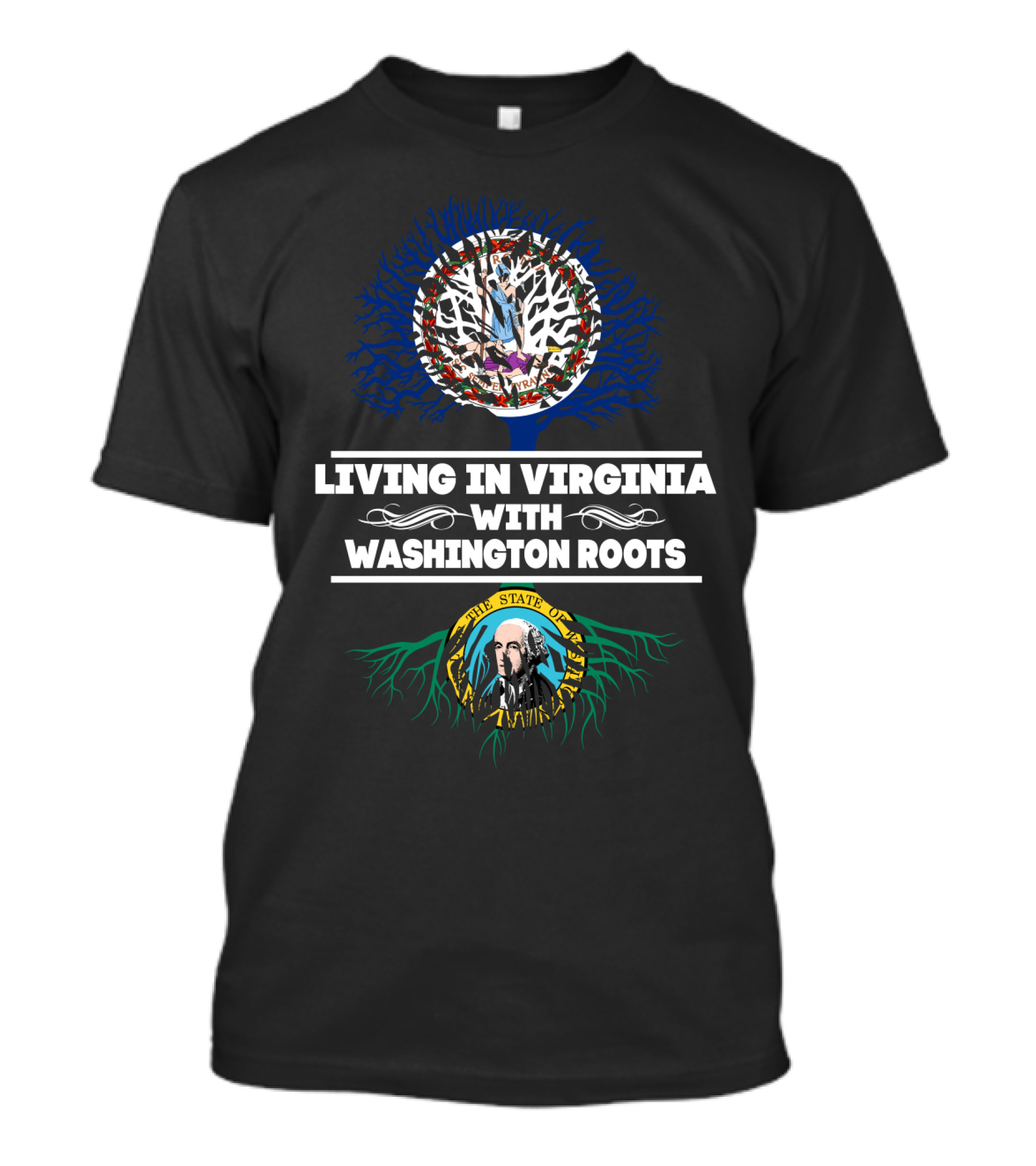 Virginia Living Washington State Roots Tree T-Shirt