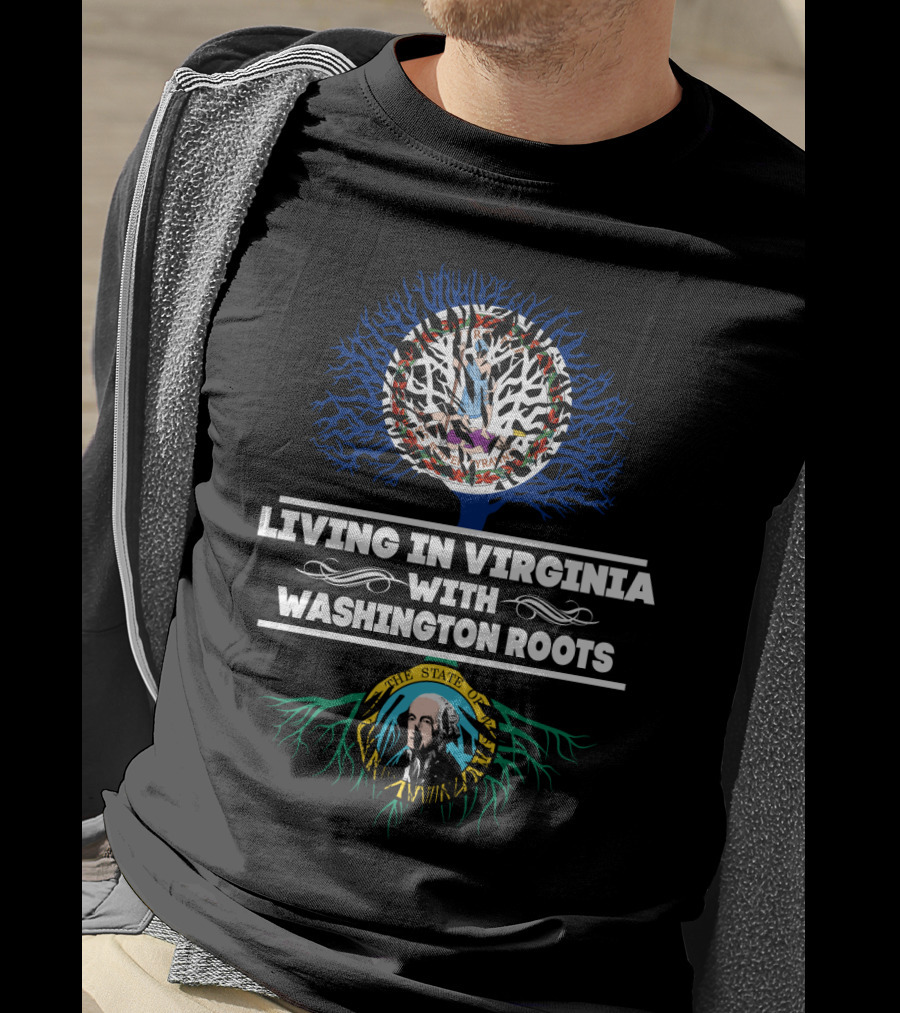 Virginia Living Washington State Roots Tree T-Shirt
