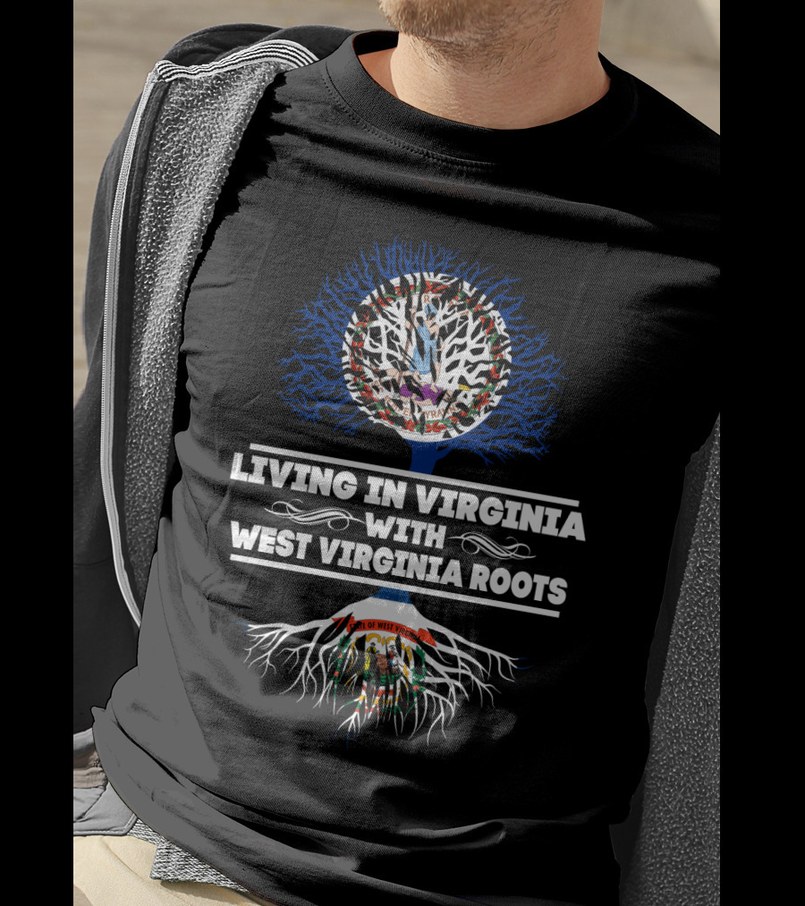 Living In Virginia Pride With Deep West Virginia Roots Featuring State Symbols T-Shirt