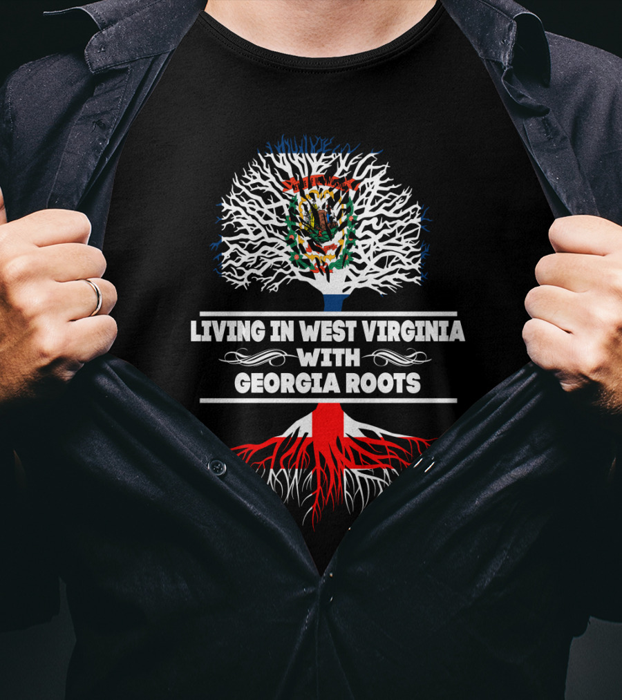 West Virginia Pride With Georgia Heritage Tree Emblem T-Shirt