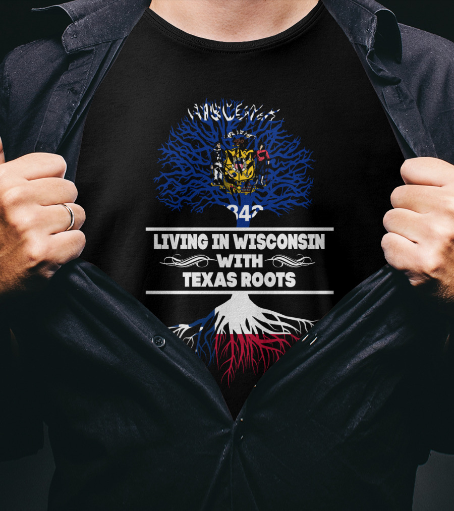 Wisconsin Pride With Texas Heritage Tree T-Shirt