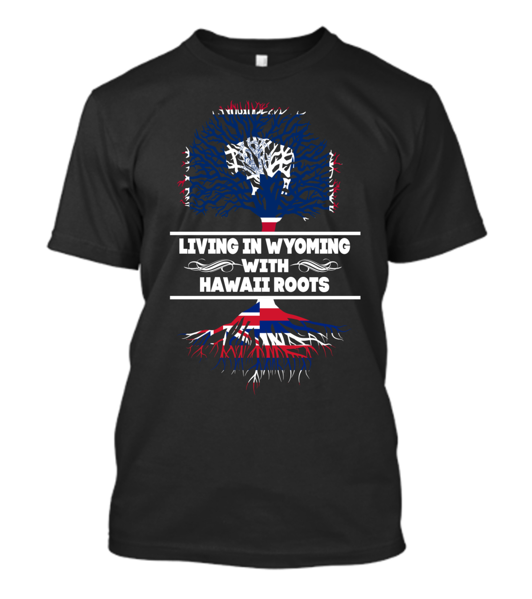 Wyoming Residency With Hawaiian Heritage Tree T-Shirt