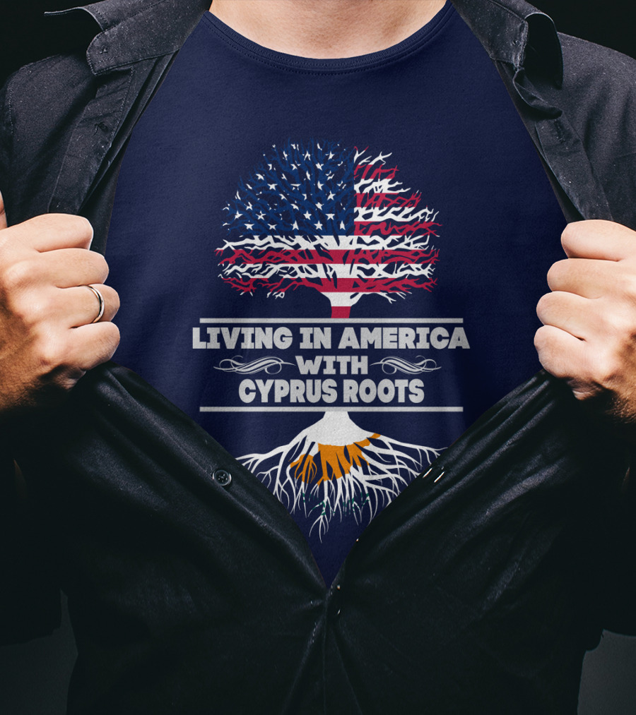 Living IN America With Cyprus Roots Tree T-Shirt