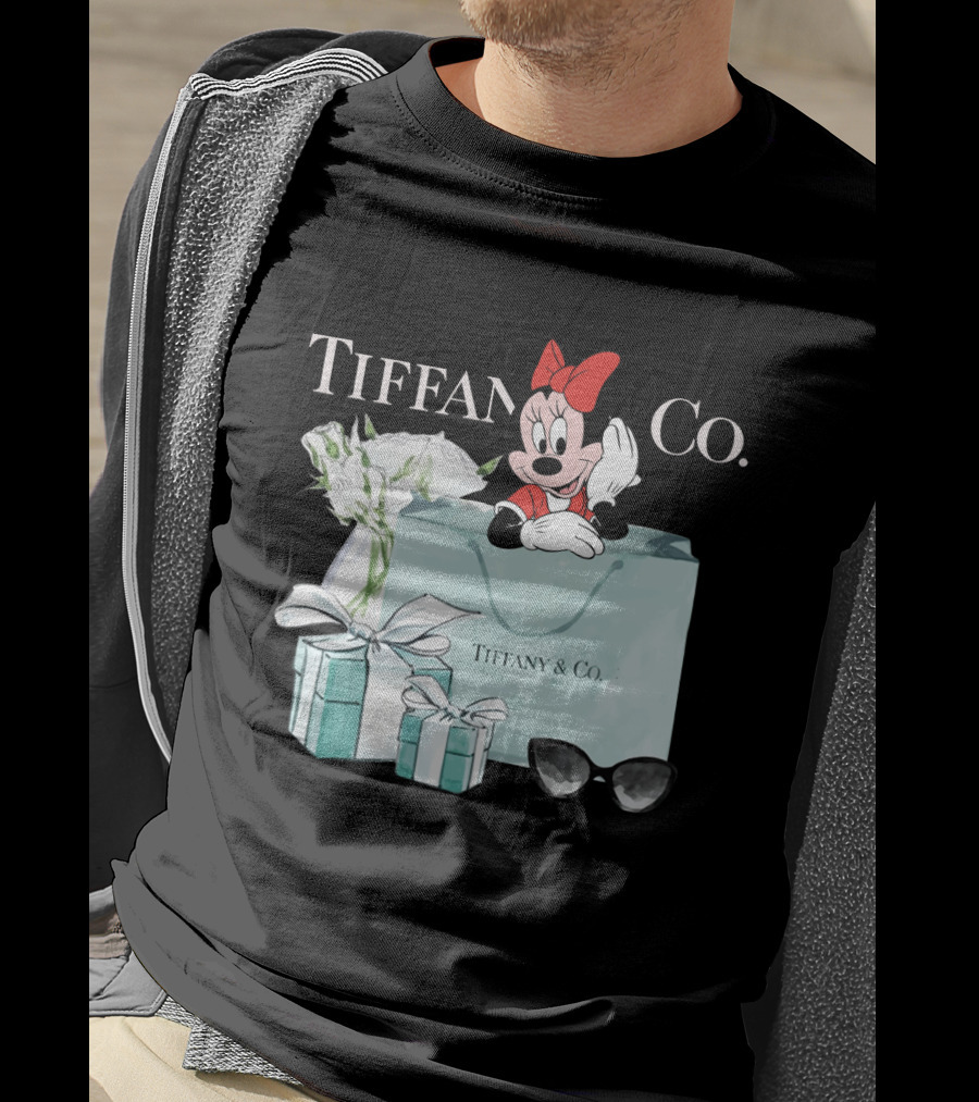 Tiffany And Co Minnie Mouse Bag Flowers Sunglasses T-Shirt