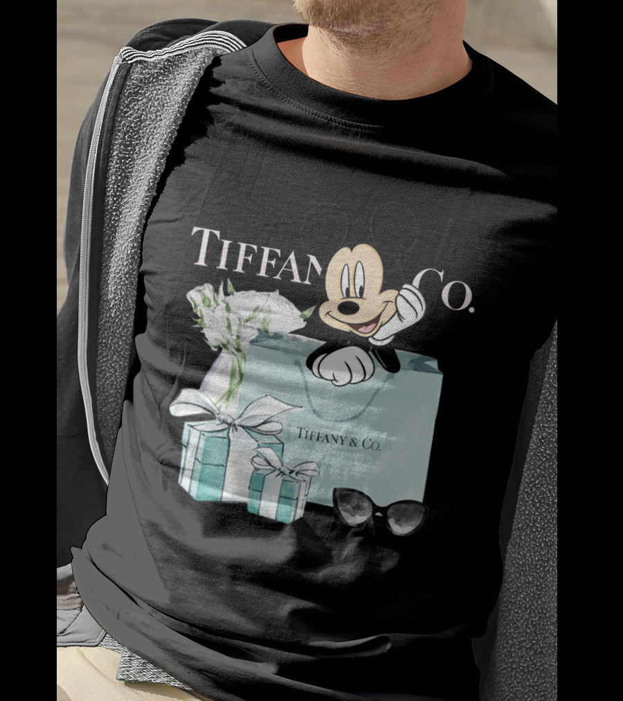 Tiffany And Co Mickey Mouse With Gift Boxes And Flowers T-Shirt