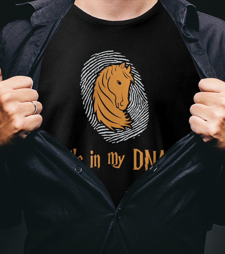 It's In My DNA Horse Love With Horse And Fingerprint T-Shirt