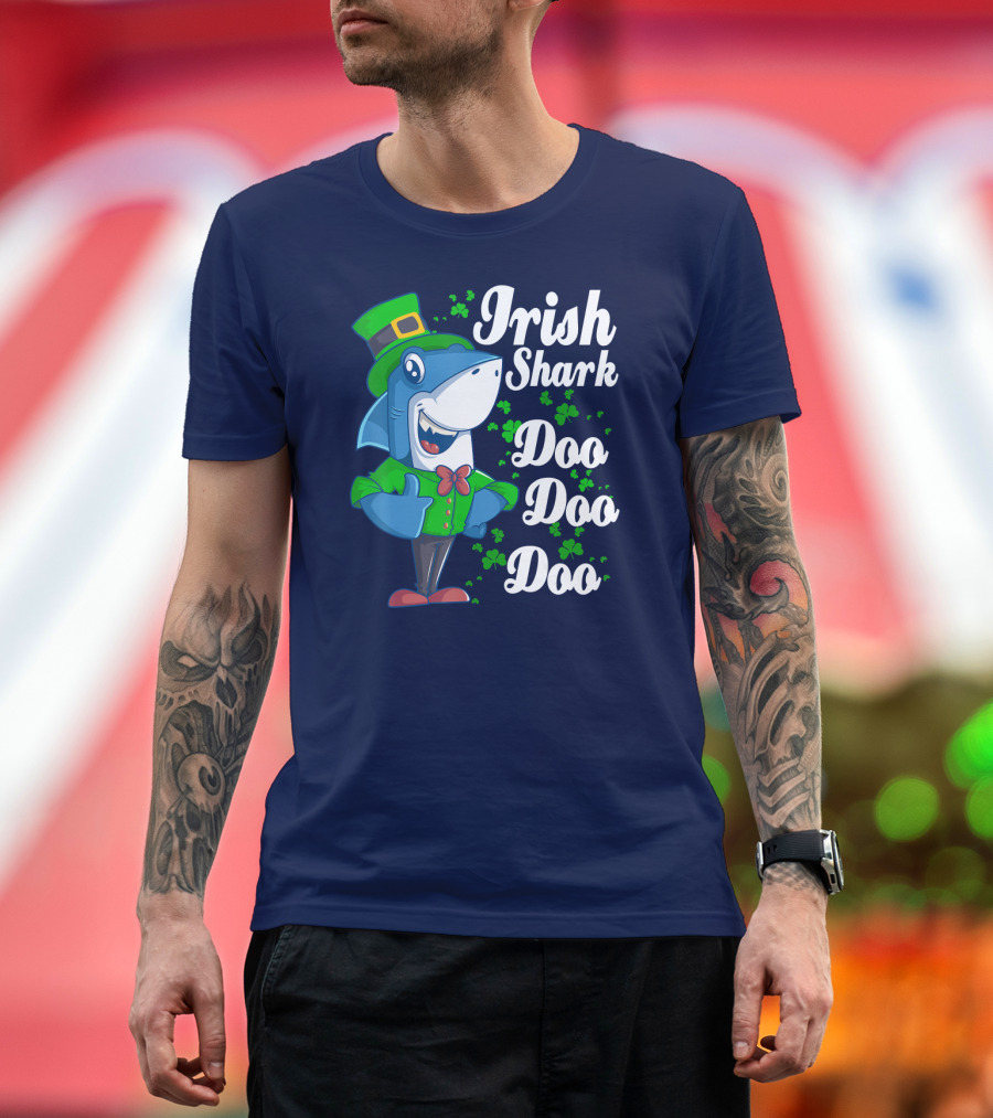 Irish Shark Doo Doo Doo Dad Shamrock Leprechaun Hat T-Shirt