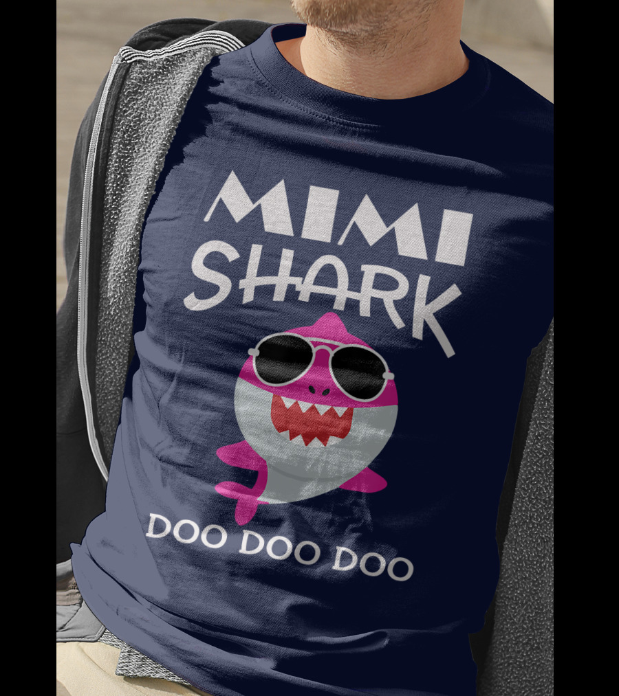 Mimi Shark Doo Doo Doo Sunglasses Fun Pink Shark T-Shirt