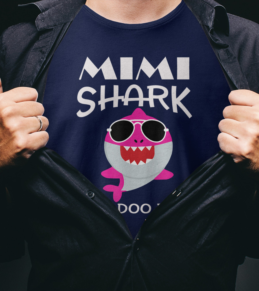 Mimi Shark Doo Doo Doo Sunglasses Fun Pink Shark T-Shirt