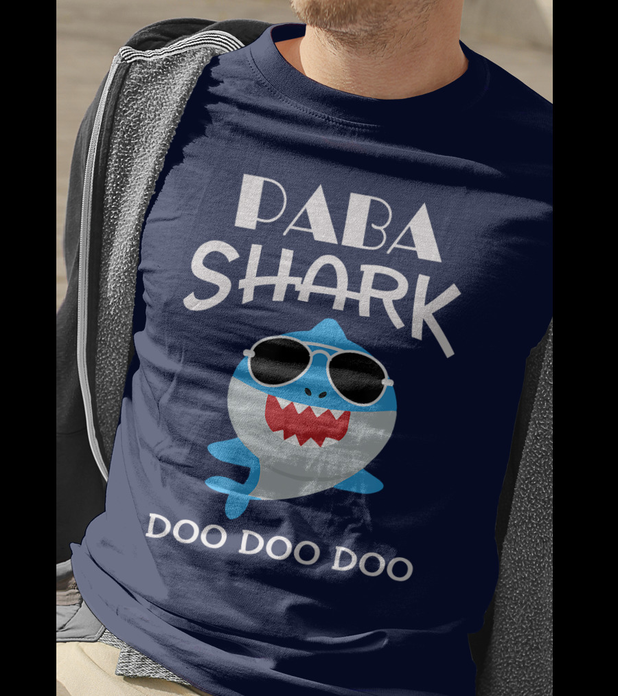 Paba Shark Doo Doo Doo Sunglasses Cartoon T-Shirt