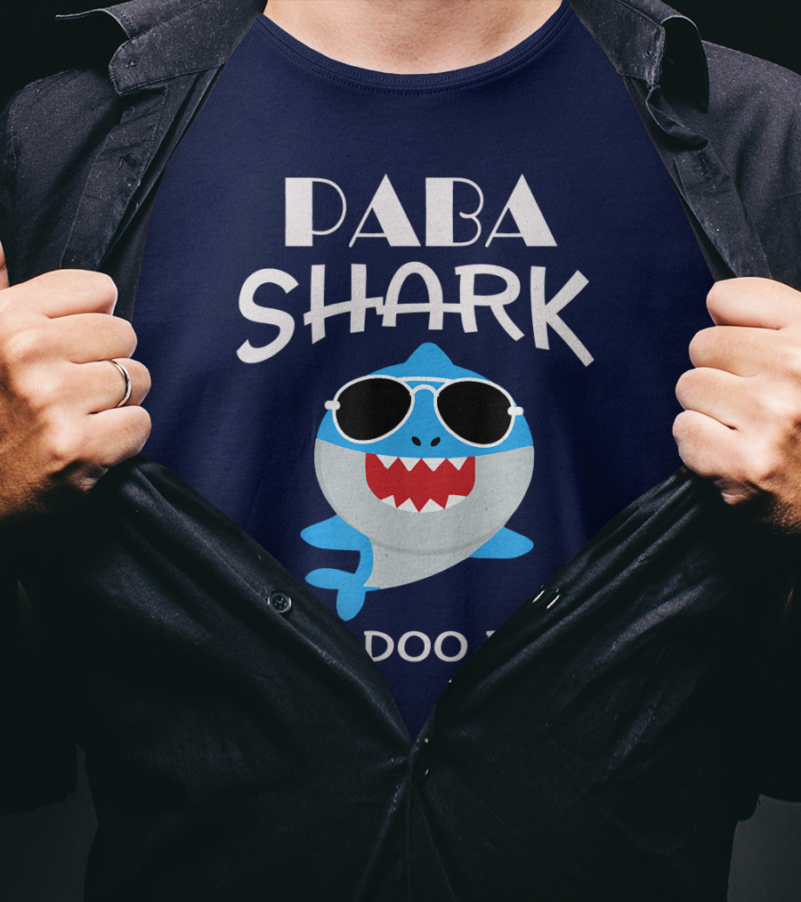 Paba Shark Doo Doo Doo Sunglasses Cartoon T-Shirt