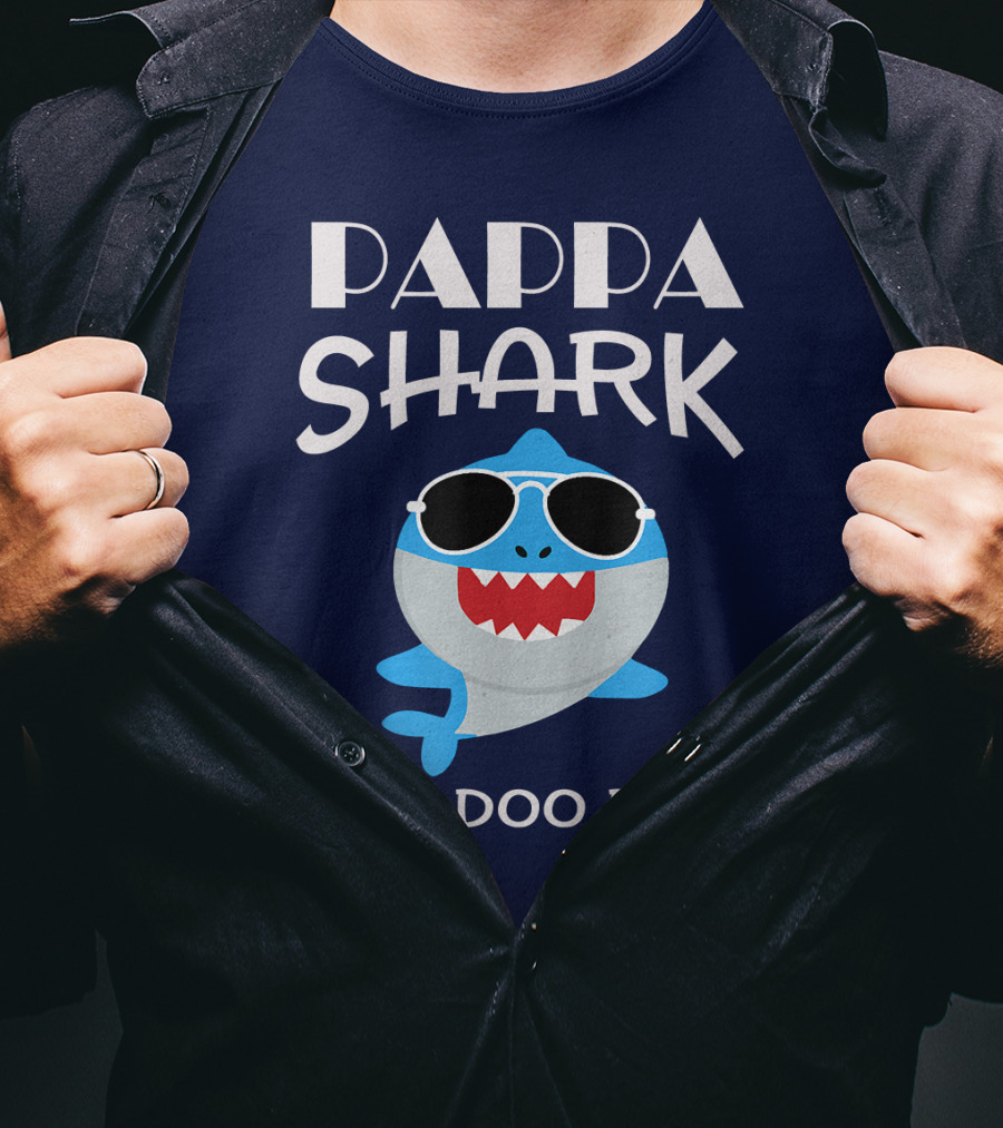 Pappa Shark Doo Doo Doo Sunglasses Fun Shark T-Shirt