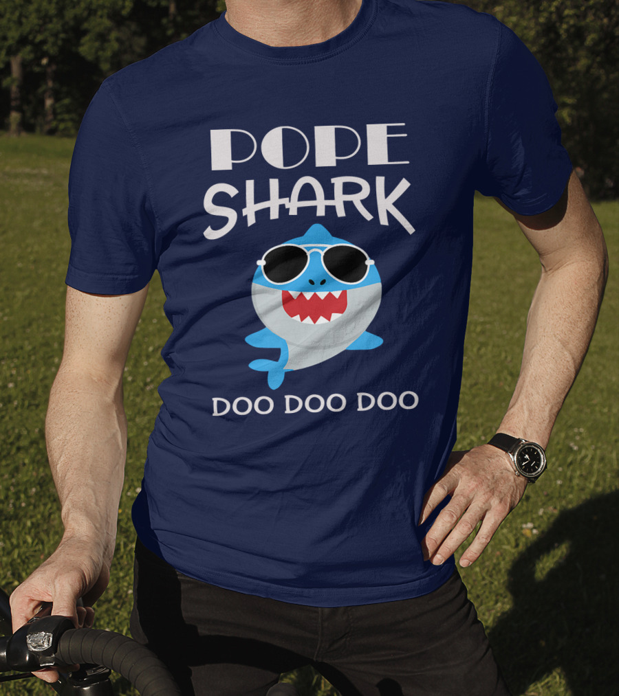 Pope Shark Doo Doo Doo Sunglasses Bite T-Shirt
