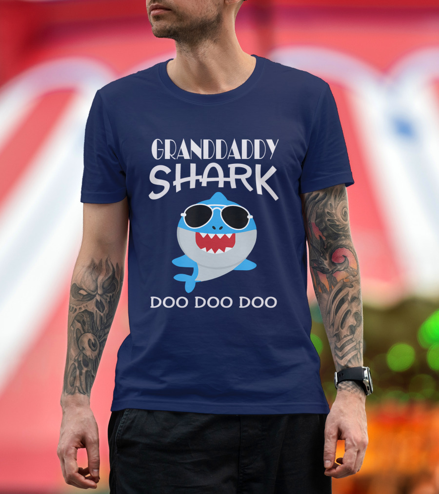 Grandaddy Shark Doo Doo Doo Sunglasses Cool Shark T-Shirt