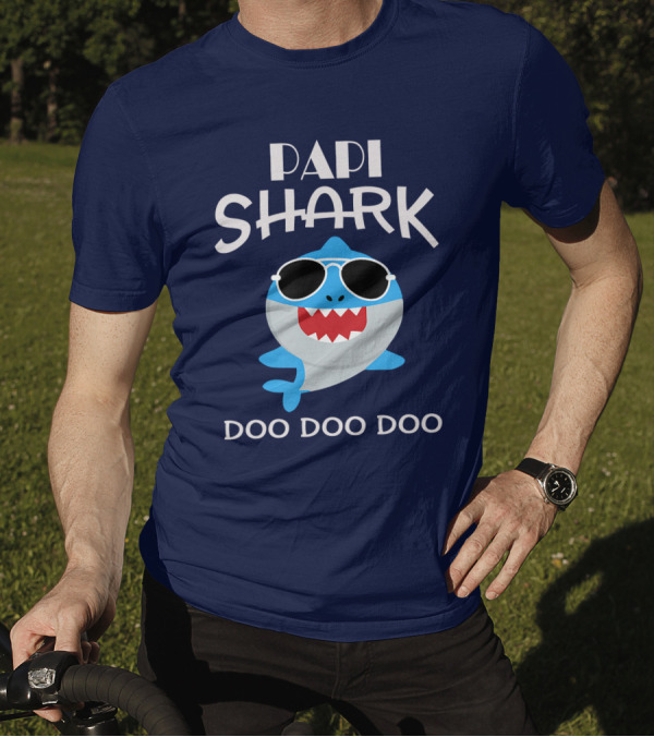 Papi Shark Doo Doo Doo Sunglasses Fun T-Shirt