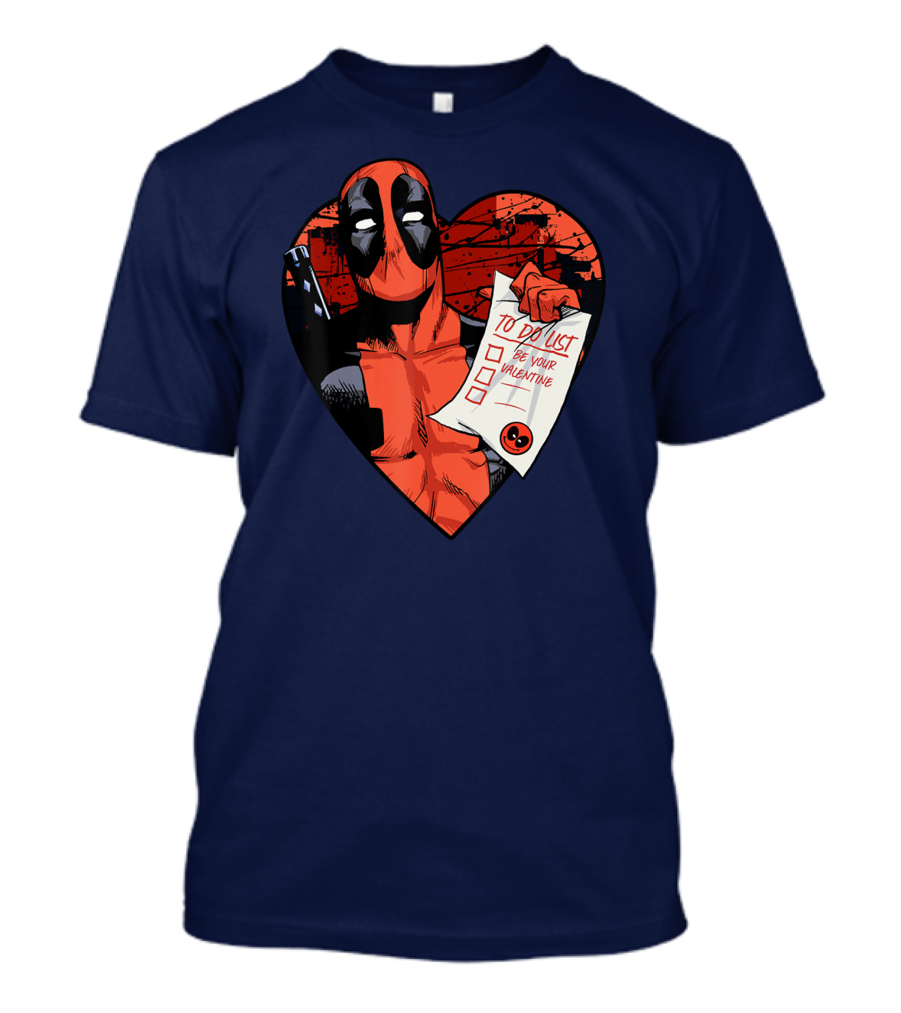 Marvel Deadpool Be Your Valentine To Do List Heart T-Shirt