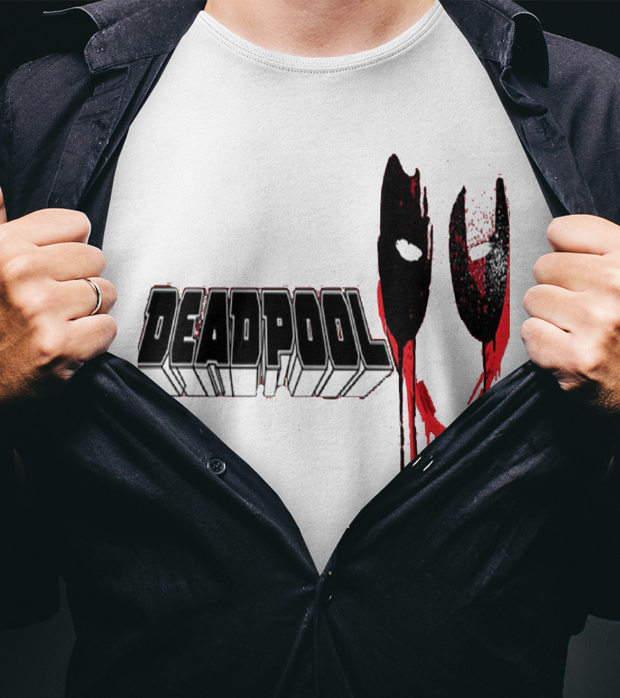 Deadpool Marvel Dripping Mask T-Shirt