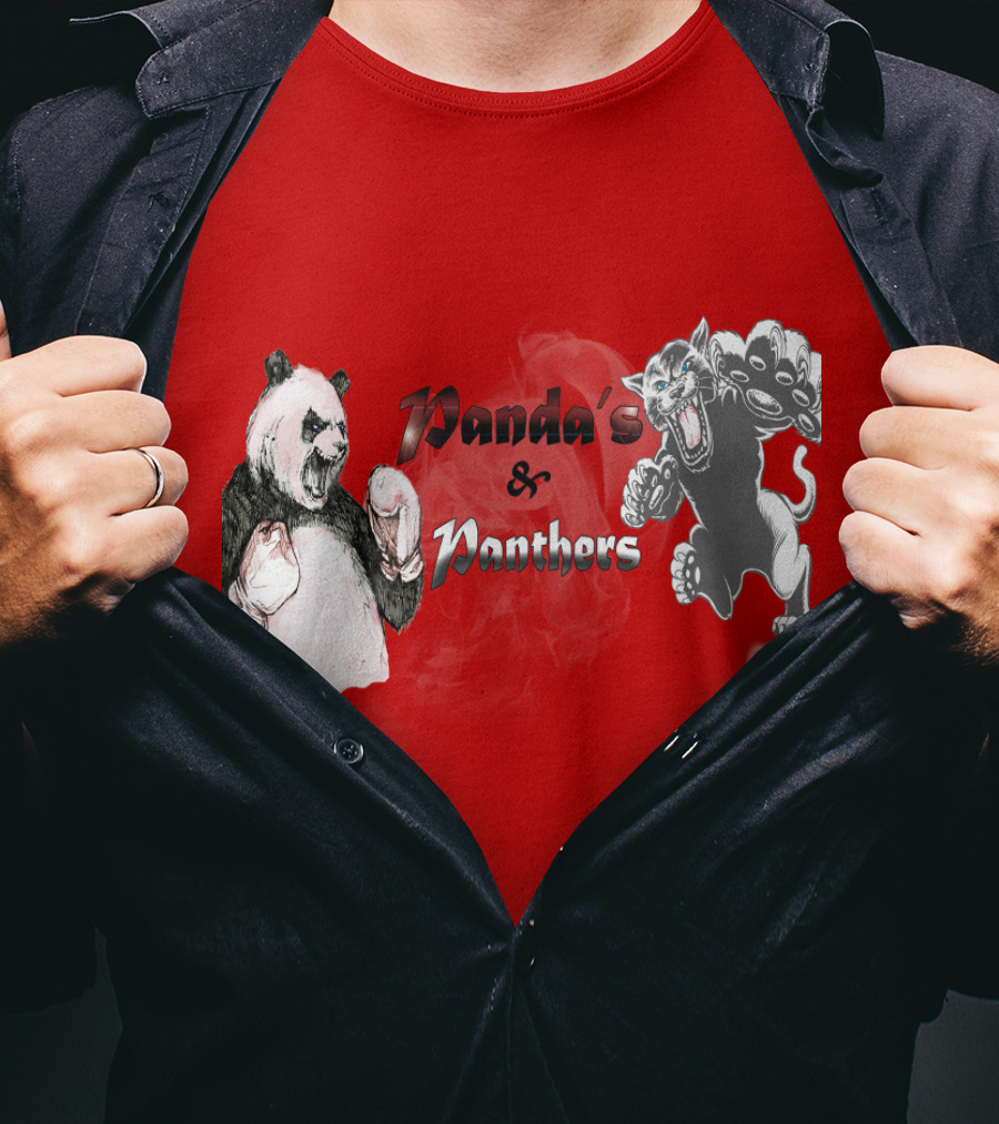 Panda's And Panthers Boxing Face-Off T-Shirt