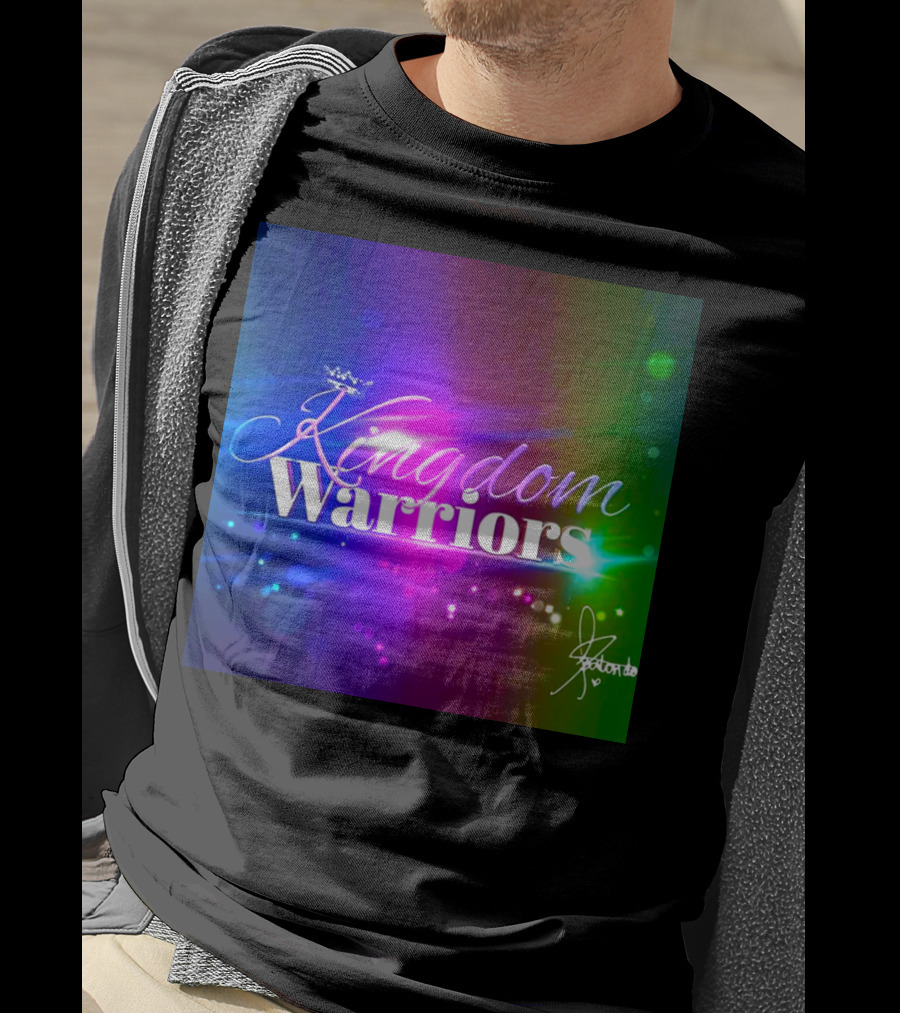 Kingdom Warriors With Crown And Signature In Vibrant Multicolor Light Burst T-Shirt