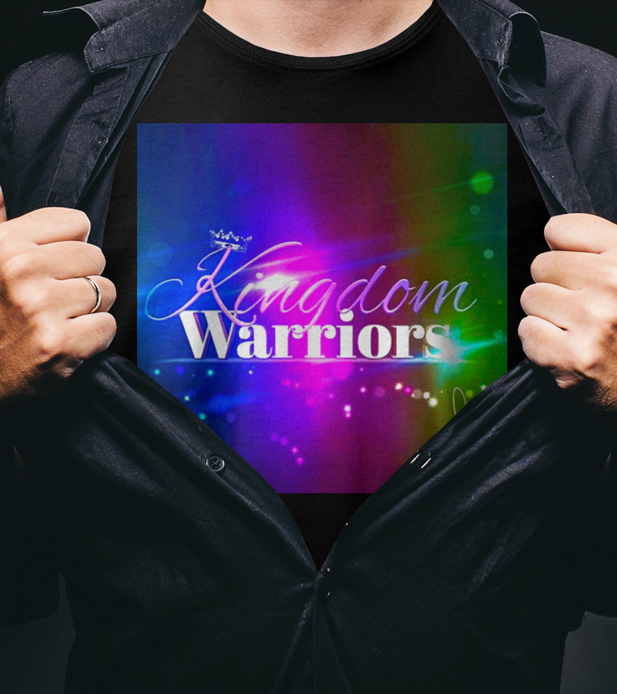 Kingdom Warriors With Crown And Signature In Vibrant Multicolor Light Burst T-Shirt