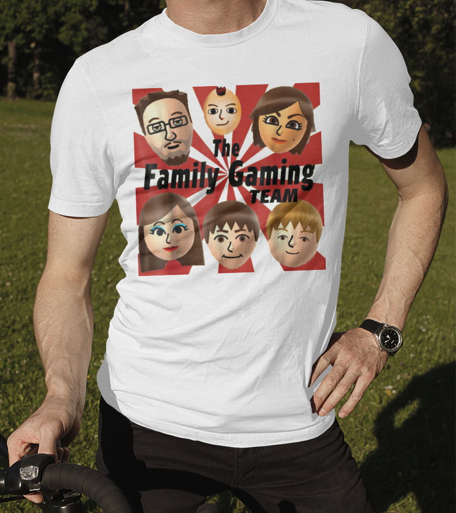 Family Gaming Team Characters With Text Burst T-Shirt